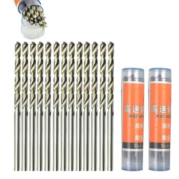 Forets hélicoïdaux HSS 10 pièces/boîte 0.5-3.2mm, Micro tige droite, foret électrique manuel en acier rapide pour outil rotatif Dremel