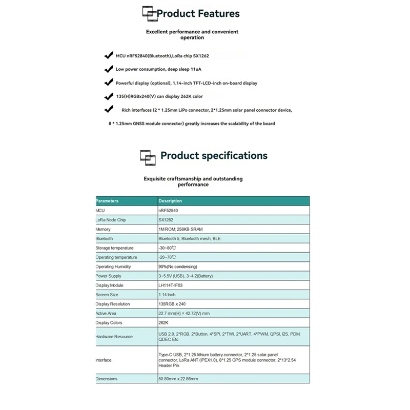 B04B-T114 V2 Pelacak Meshtastic - NRF52840, SX1262, GPS, Lorawan, Kompatibel dengan Arduino, BLE Daya Rendah & Devboard Wifi