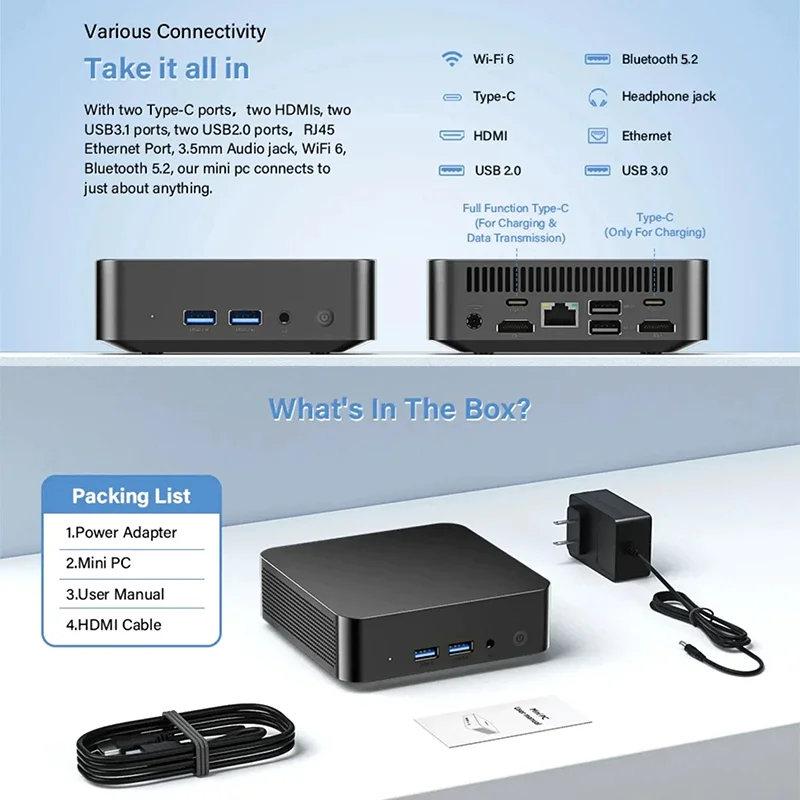 2026 NEW Windows 11 MINI PC Intel Core I9 10980HK/intel N150 MINI PC 16GB DDR4 2048GB SSD WIFI 6 BT5.2 Gaming MINI PC