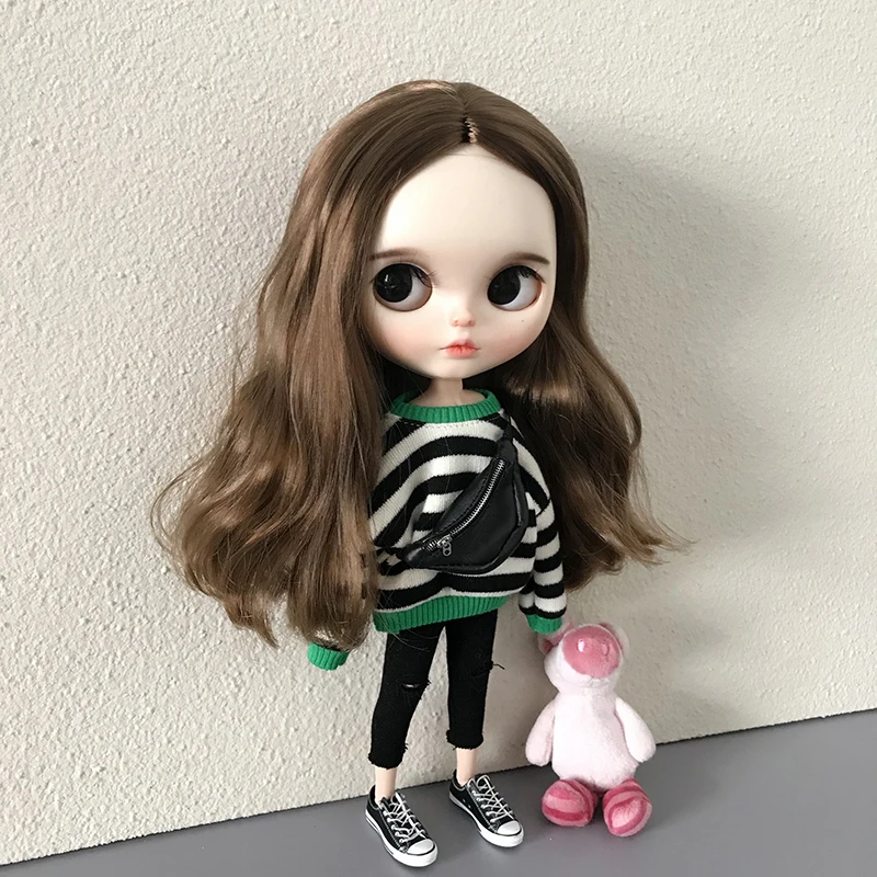 New Arrival Blythe Clothes Fashion Stiped Sweater and Pants Suit for Blyth 30 cm 1/6 Dolls Azone Licca Doll Accessories