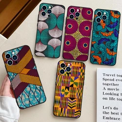 African Wax Fabric Phone Case For iPhone 13 11 12 14 15 16 Pro Max 7 8 Plus X XS XR 12 13 Mini Bumper Cover