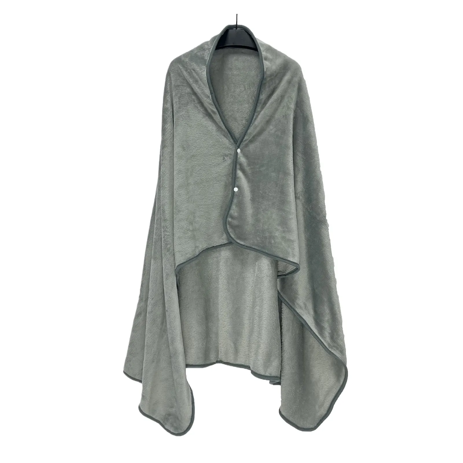

Fleece Shawl Poncho Blanket Stylish Office Throw With Buttons Multifunction Wearable Blanket