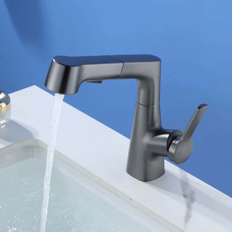 

Новый стиль 360° ° Вращающийся выдвижной смеситель для раковины в ванной комнате, смеситель для горячей и холодной воды, гибкий выдвижной двухрежимный распылитель