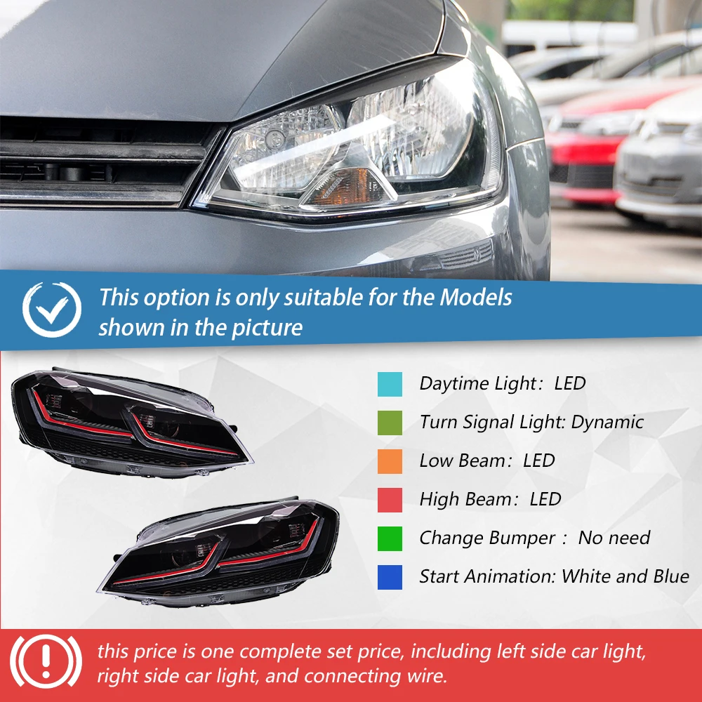 Auto Voorlichten Voor Golf 7 MK7 2013-2017 Upgrade Golf 7.5 LED Auto Koplamp Lens Accessoires Dynamische Richtingaanwijzer montage