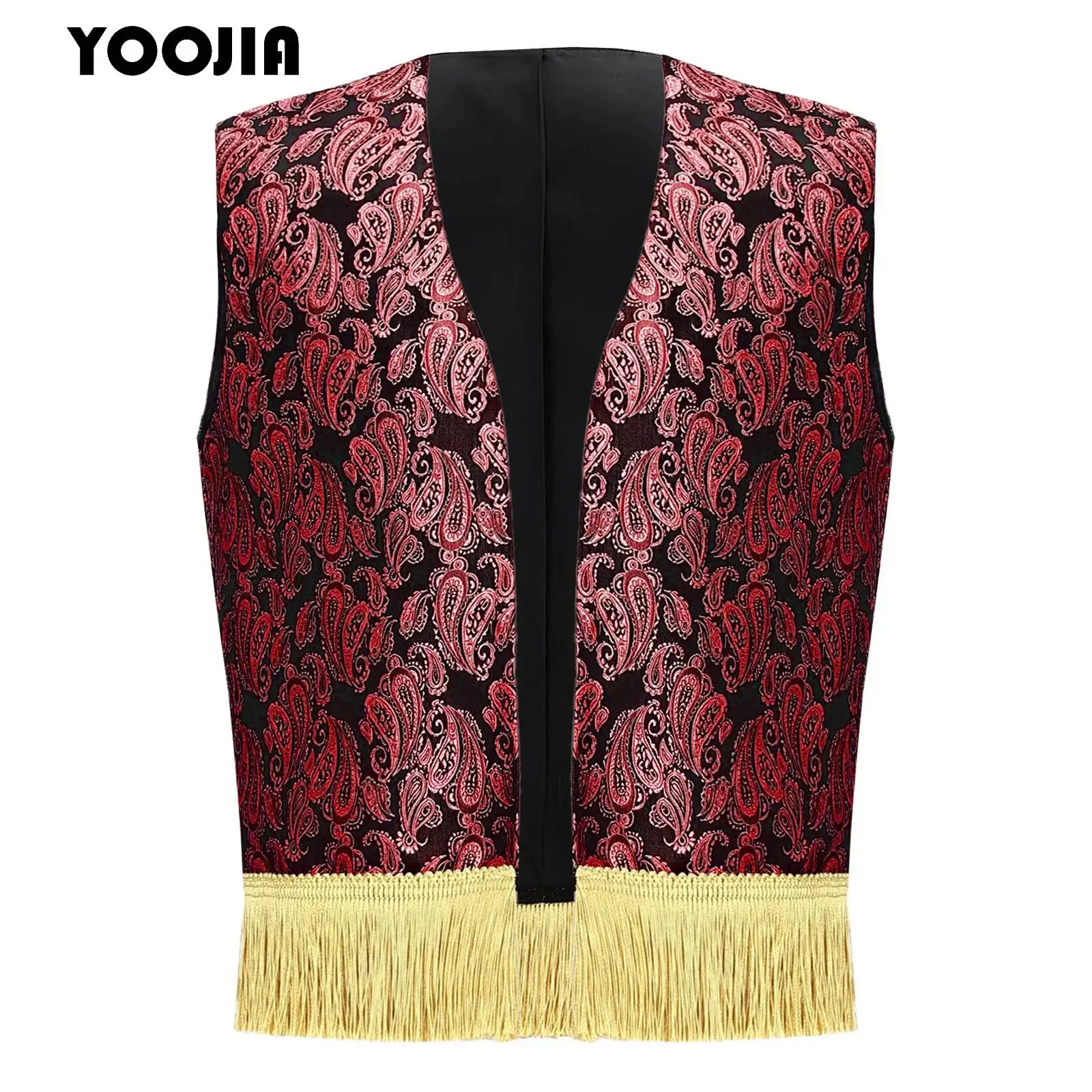 

Boys Girls Halloween Arab Prince Vest Open Front Printed Waistcoat Carnival Theme Party Arab Prince Role Play Fancy Dress Up