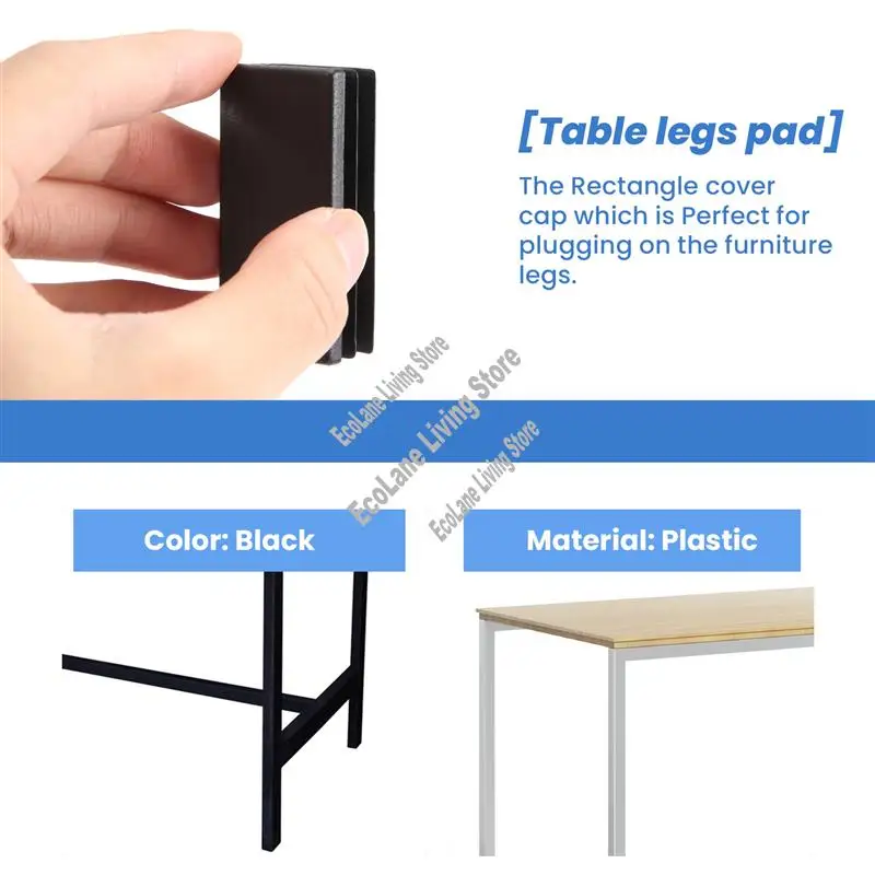 

A33R-пластиковые прямоугольные заглушки для торцевых трубок, вставки 25X50 мм, 30 шт., черные