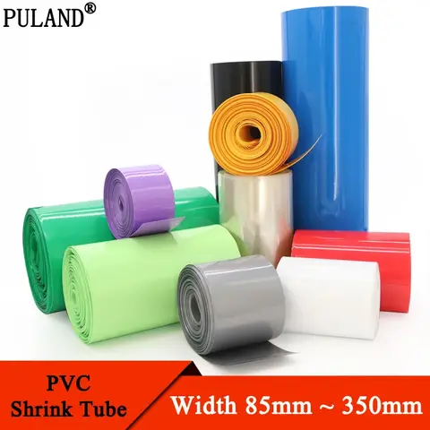 Width 85mm ~ 350mm 18650 Lithium Battery Heat Shrink Tube Wrap Cover Skin PVC Shrinkable Tubing Film Sleeves Insulation Sheath