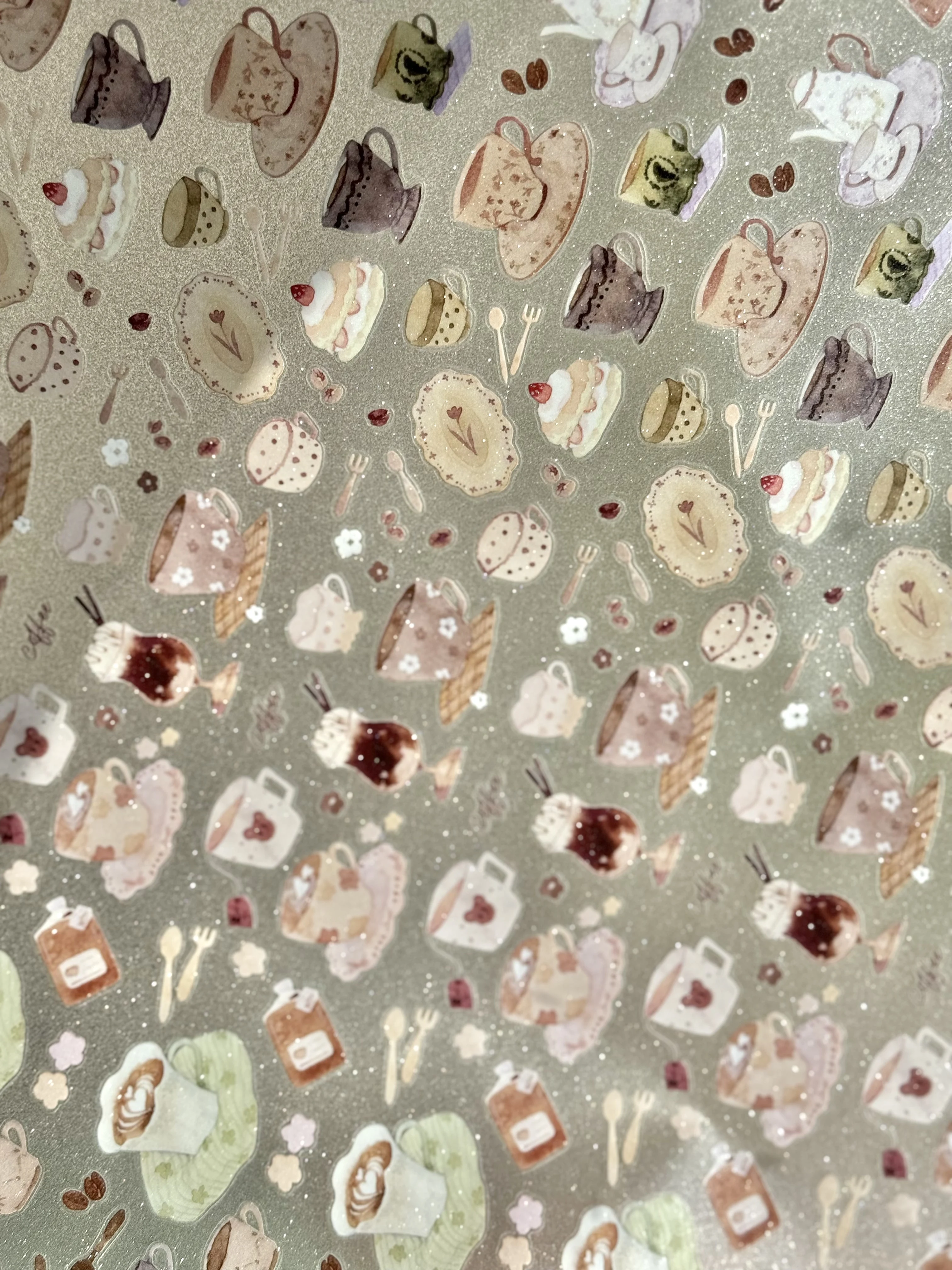 

Watercolor Cut Film Sticker Roll - Small Flower & Fruit & Chair & Coffee Theme Decoration Stickers