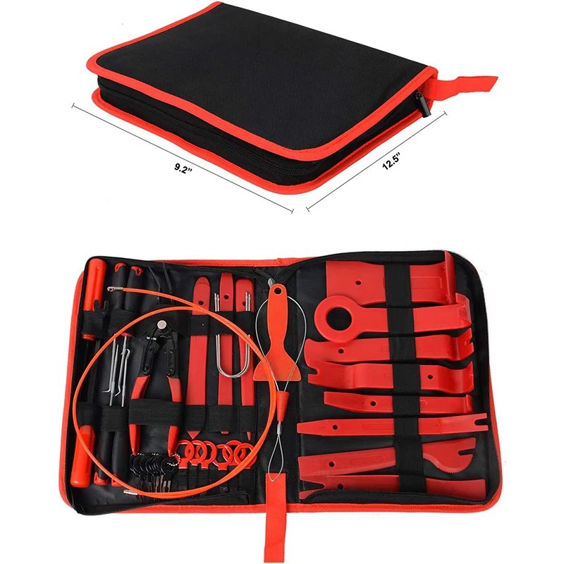 Car Trim Removal Tool Auto Disassembly Tools Door Panel Audio Removal Tool Kit with Clip Pliers Fastener Remover Pry Tool Set