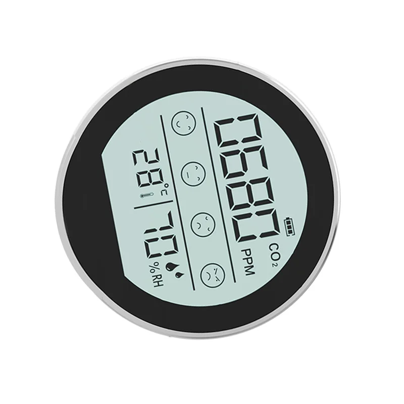 ABAC-مراقبة جودة الهواء CO2 متر كاشف ثاني أكسيد الكربون كشف درجة الحرارة والرطوبة للمنزل والمكتب والسيارة