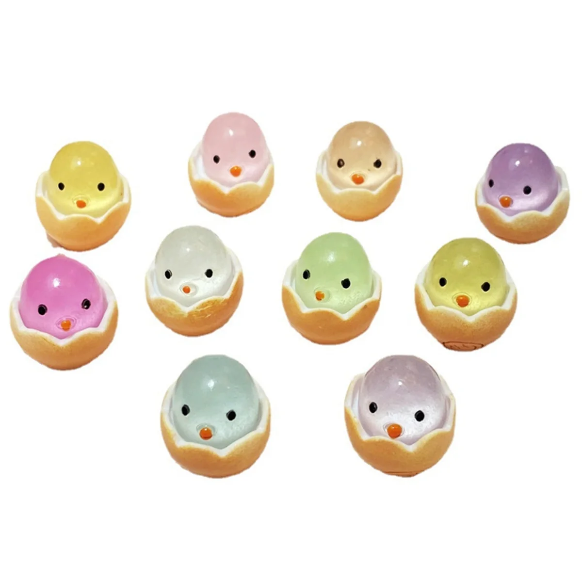 100PCS Mini Luminous Chick Luminous Mini Resin Chick Miniature Figurines Glow Miniature Chick Figurines Tiny Chick