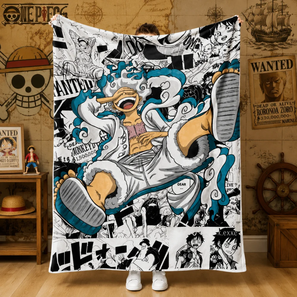 ne Piece Anime Flannel Blanket Luffy Zoro Chopper Soft Warm Throw Blanket Cartoon Fleece Bed Sofa Cover Kids Gift Home Decor