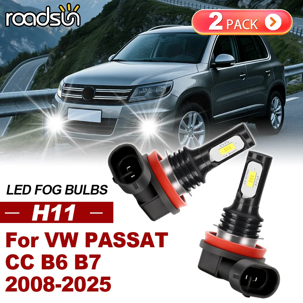 

ROADSUN 2PCS For VW PASSAT CC B6 B7 2008-2025 Canbus Car LED Fog Lights 2009 2010 2011 2012 2013 2014 2015 2016 2017 2018 Ultra
