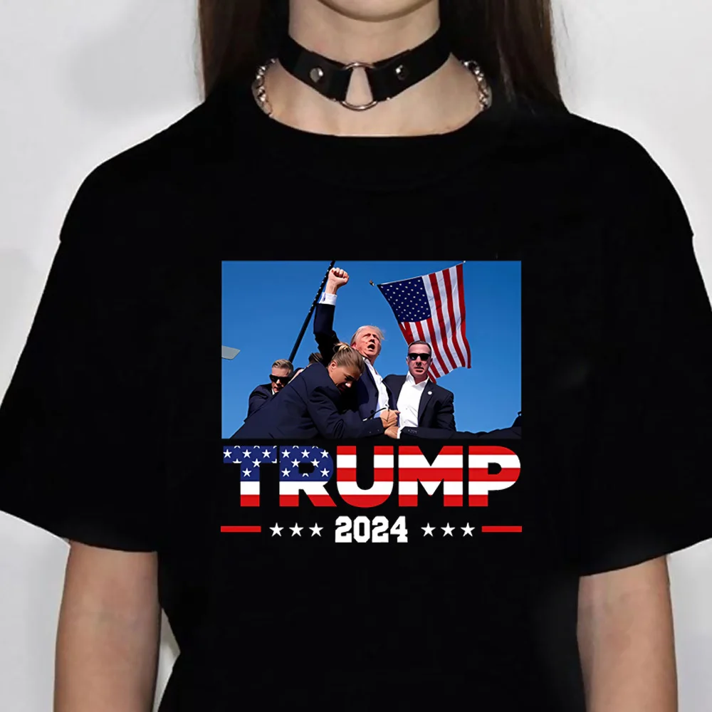 Donald Trump top tees female 80s Vintage Pop Culture graphic streetwear t-shirt Colorful korean clothes Breathable 80s kawaii