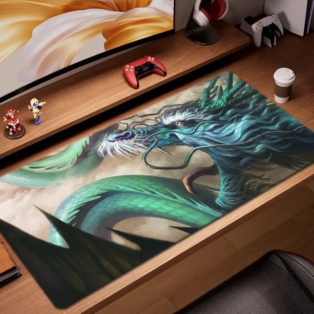 

chinese dragon Mouse Pad Game Accessories keyboard pad XXL large locking edge 900X400 mm table mat Gaming mousepad