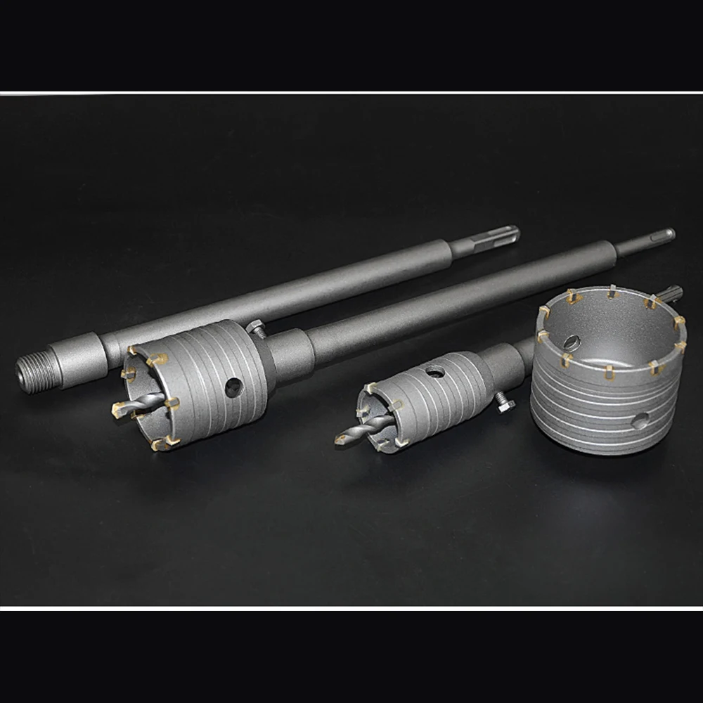 1pcs 30-120mm Square / Round Handle Concrete Hammer Core Drill Bit Kit  Air Conditioner Perforation Cement Stone Cutter Tool