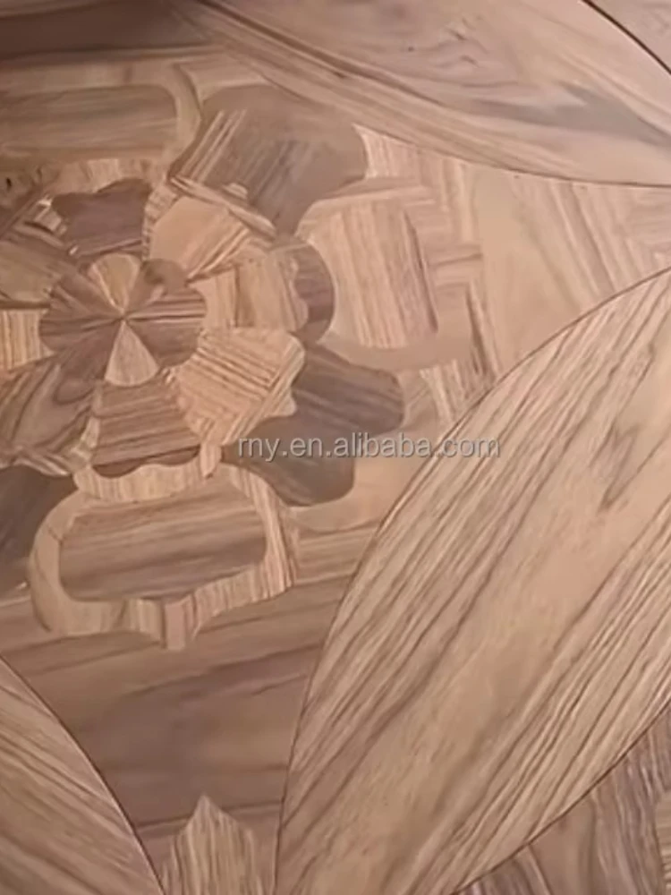 Versión personalizada piso de madera cepillado moderno de roble multicapa de nogal negro de teca calentada en parquet