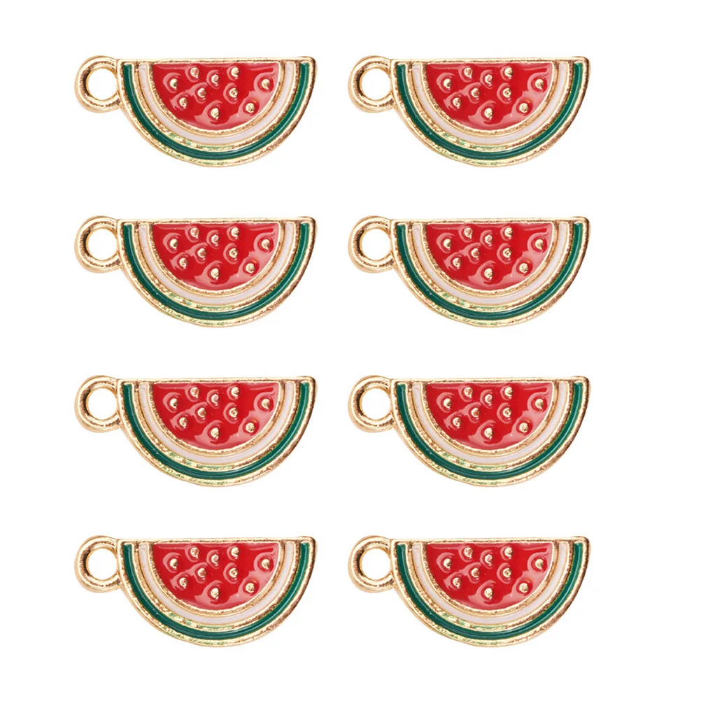 

Watermelon Shaped Pendants Enamel Alloy Jewelry Making Charms Fashion DIY Accessories Creative Design Metal Pendant Set