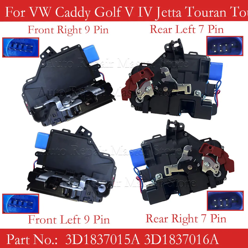 Siłownik zamka przednich tylnych lewych i prawych drzwi do VW Touran Caddy Jetta Golf5 Seat Toledo Skoda Octavia Touareg Cayenne 9 Pin 7 Pin