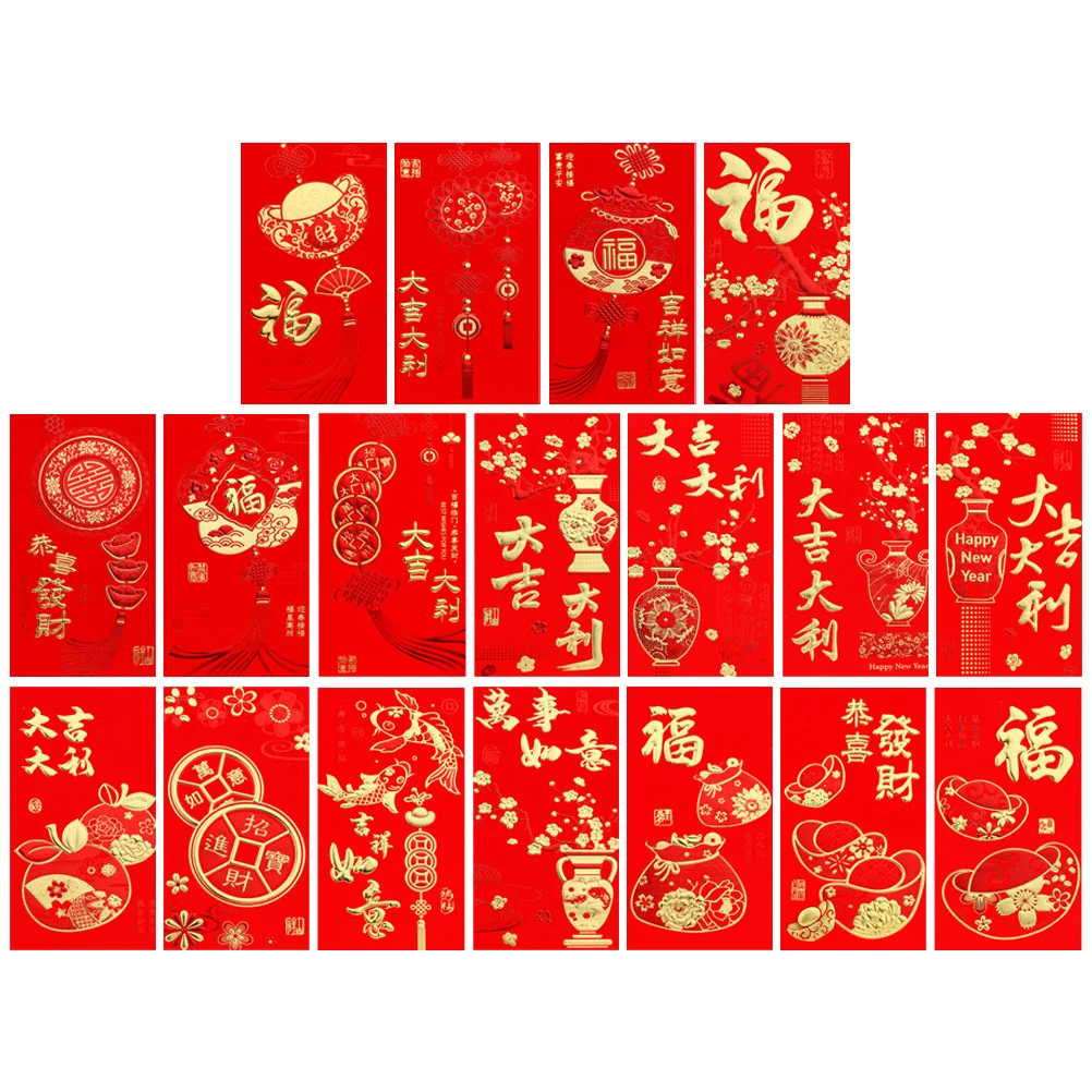 36 Pcs New Year Red Envelope Envelopes Packet Chinese Pocket Lai Feng Paper of The Rabbit Lunar 2023