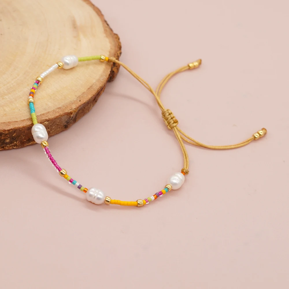 1pc Beatiful Design New In Summer Fashion Colorful Friendship Bracelet For Women Boho Bohemian Trendy Mix Pearl Seed Bead Je