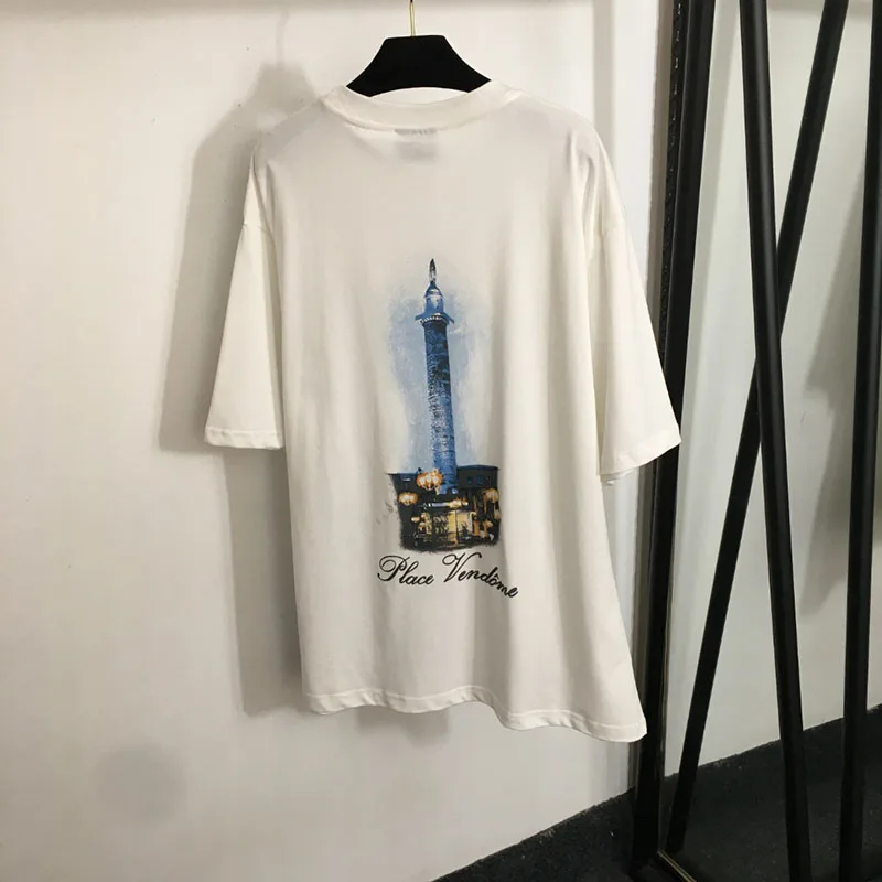 

Faionable Casual Loose Men's ort Sve T-irt New Hot S Cross-Border Ba Print Cotton Top for Couples Daily Wear