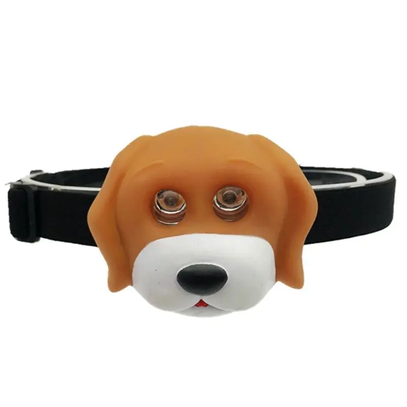 2022 New Child's Headlight with Headband Cartoon Animal Headlamp SOS Flashlight Kids Gift