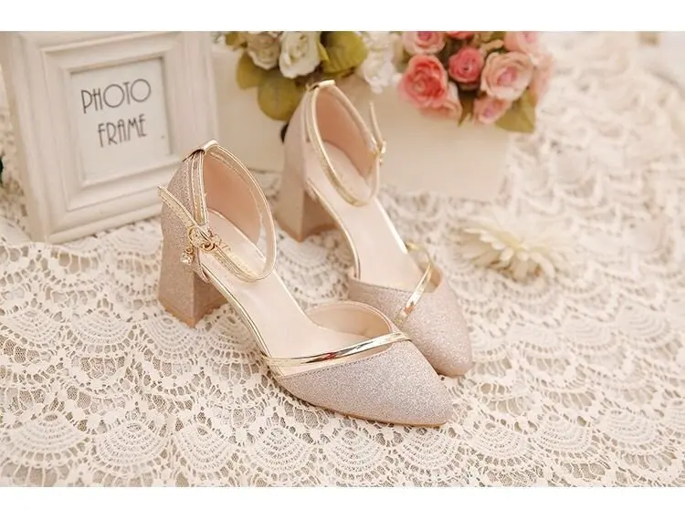 Mode Frühjahr und Sommer Schwarze Schuhe mit hohen Absätzen Damen Hochwertige Silber Hochzeit Schuhe mit hohen Absätzen Damen Gold Party Pump – Detail 13