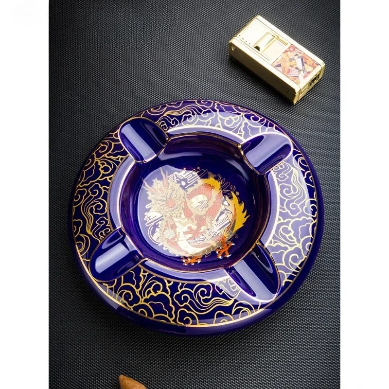 Cigar Ashtray Ceramic Creative Fashion Personality Large Diameter Painted Four Smoke
