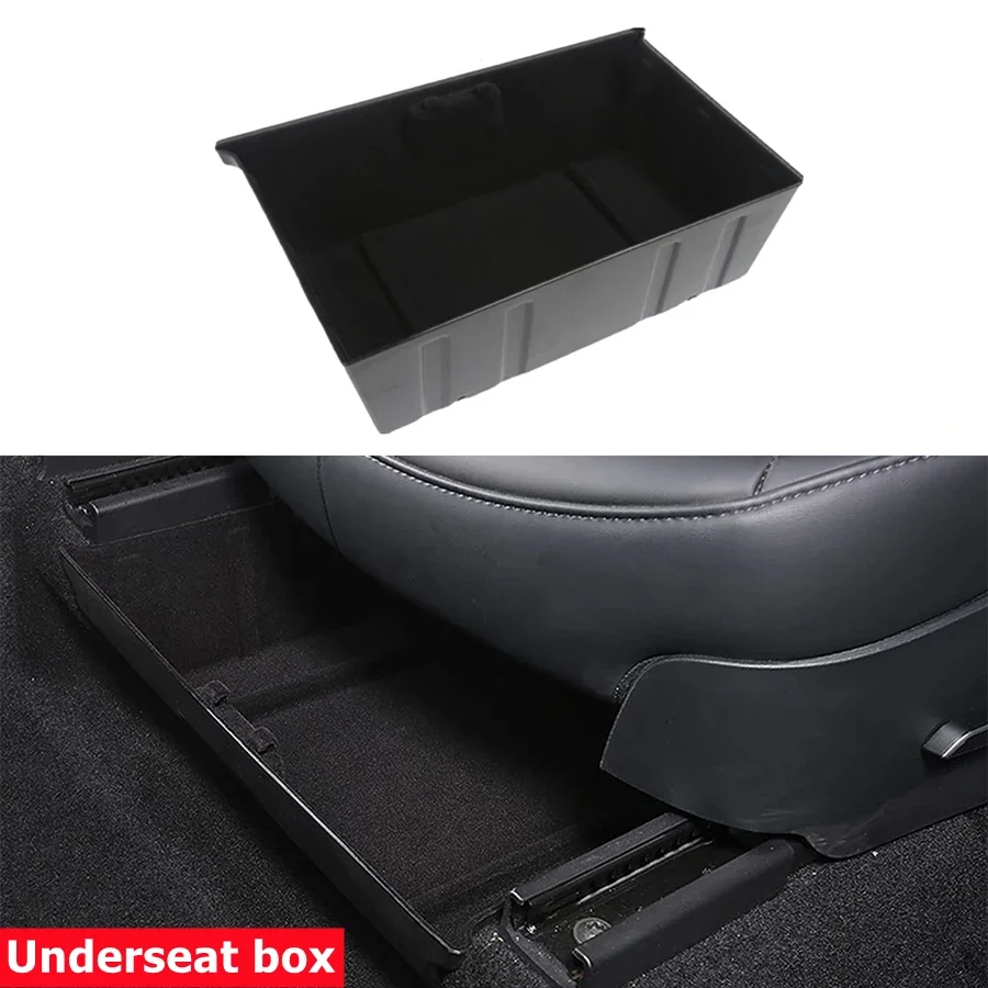 For Tesla Model Y 2023 2024 2022 Center Console Organizer Tray Door Side Box Hidden Cubby Drawer Rear Trunk Box Underseat Box