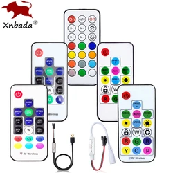 WS2811 WS2812B Led Pixels Strip Light Controller WS2812 USB/DC MINI 3Keys RF 14/17/21Keys Led Tape Remote Controller DC5-24V