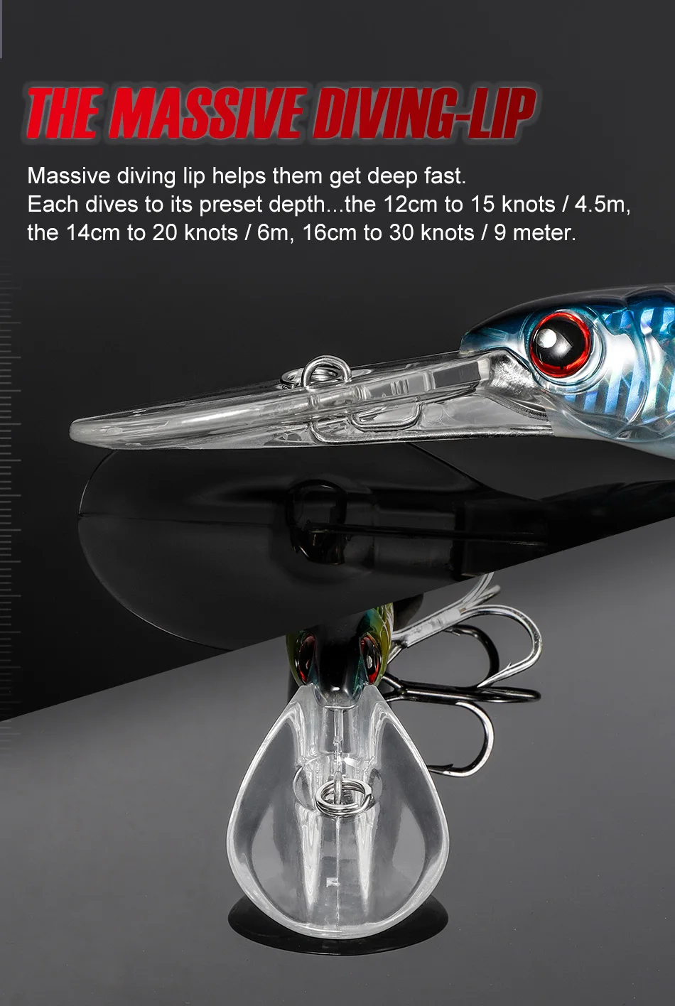 NOEBY NBL9046 3-teiliges Set Trolling-Minnow-Köder 120mm 140mm 160mm Tief Tauchende Hartköder für Thunfisch GT Big Game Salzwasser – Detail 4