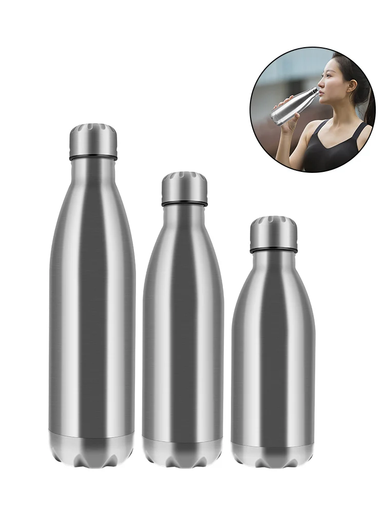 

500ML 750ML 1000ML Stainless Steel Single Wall Water Bottle Drinkware Water Cola Bottle Outdoor Travel Sports Drink Bottles