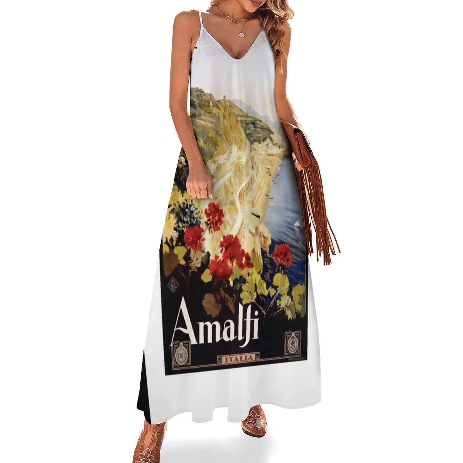 

1920 Amalfi Coast Italy Travel Poster Sleeveless Dress dresses for women 2024 luxury designer party dress women elegant luxury