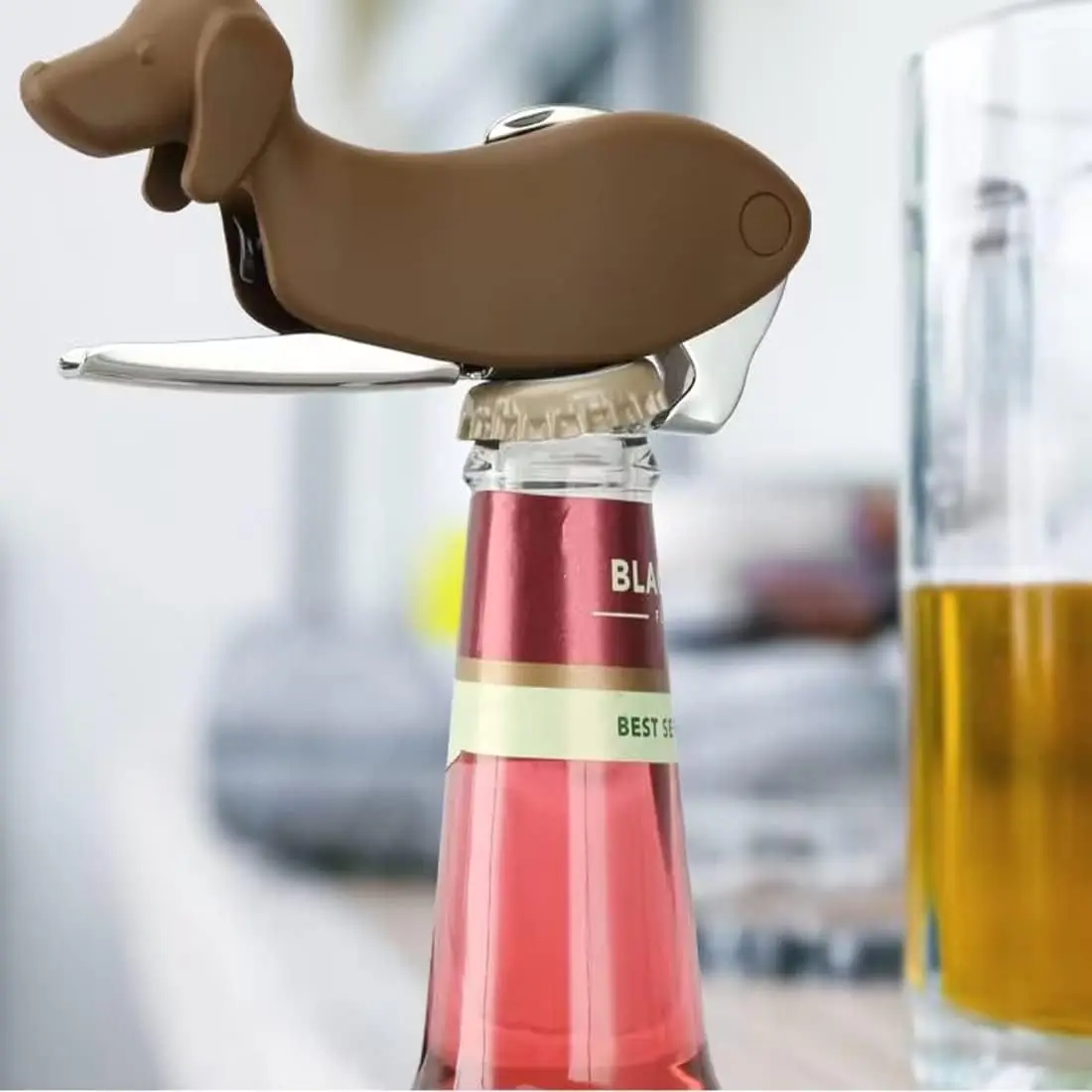 Dog Wine Bottle Opener Corkscrew with Foil Cutter Beer Opener Manual Wine Key for Servers Waiters Bartender and Home Bar Use