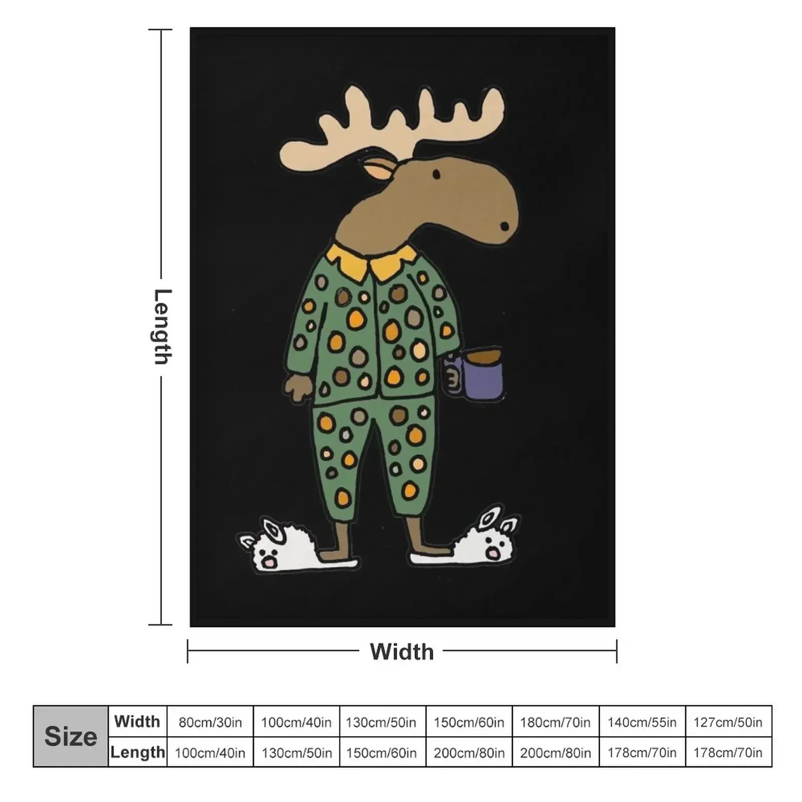 Funny moose wearing Pajamas and Bunny Slippers Throw Blanket heavy to sleep anime Bed Summer Beddings Blankets