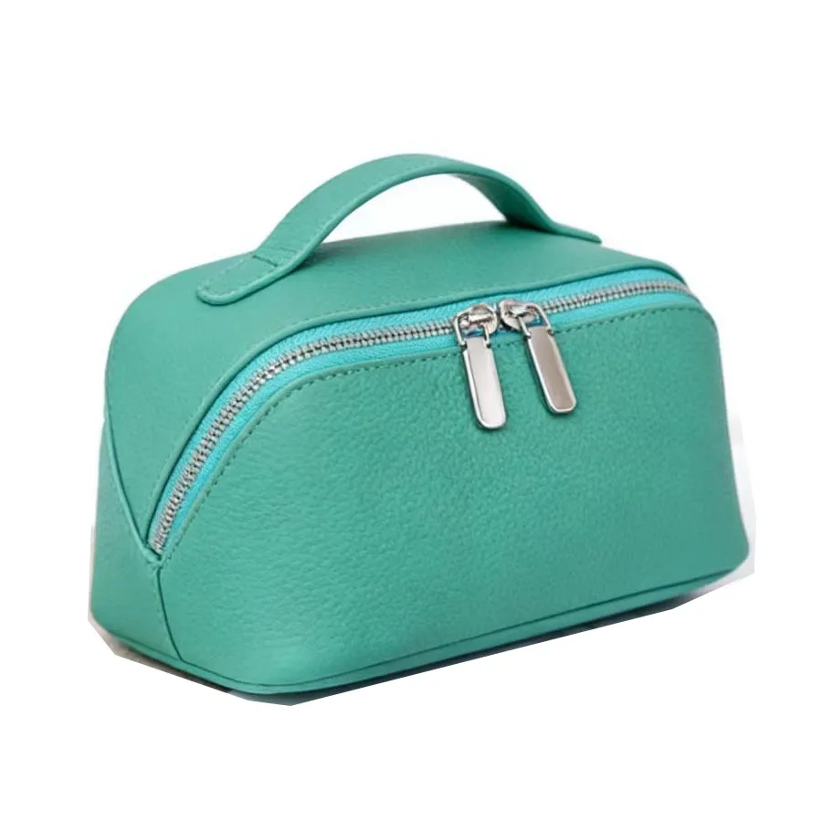 

Новая косметичка из натуральной кожи 2026 года, большая вместительная сумка для макияжа из натуральной коровьей кожи для девушек и женщин