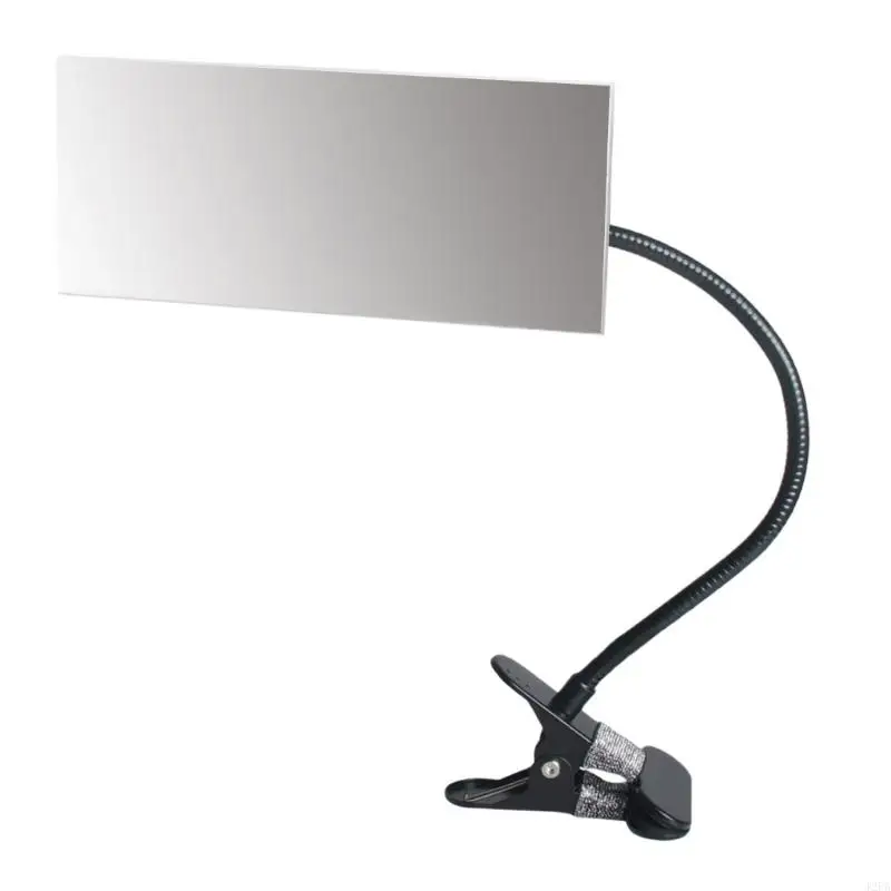360 Degree Adjustable Rectangle/Round Clip On Mirror Flexible Makeup Mirror for Desk or Cubicle Safety and Security