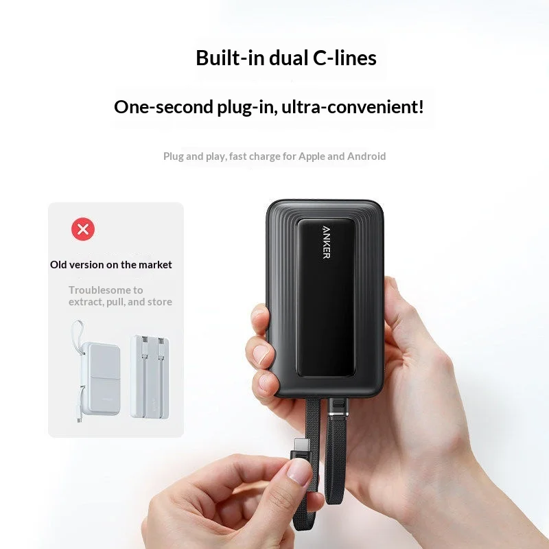 ANKER A110M 45W Fast Charging Portable Power Bank Built-in Dual USB-C Cables Flight Approved For iPhone 17 MacBook Air Model view 4