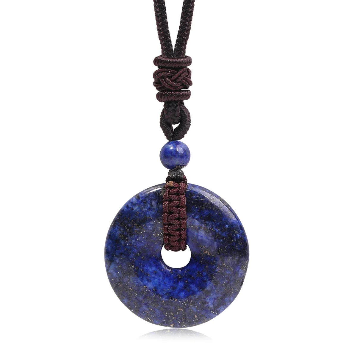 Naturstein Amethyst Tigerauge Halskette Anhänger Modische Herren- und Damenhalskette Friedensknoten Chinesischer Knoten Halskette Geschenk