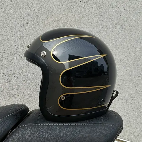 Vintage TT&COCASCOS 3/4 Open Helmet Jet Cafe Racer Vintage 500TX Motorcycle Helmet Scooter Riding Motorcycle Cascos