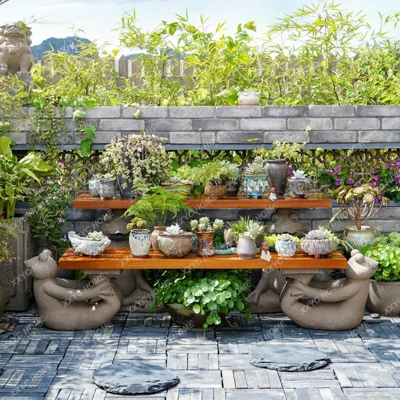 Rak Baskom Scindapsus Rak Penyimpanan Pergola Halaman Rak Penyimpanan Tata Letak Taman Teras