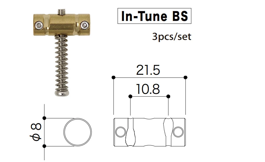 3 pcs In-Tune Goto Compensated Guitar Bridge Saddles Brass Material For TL Well 10.8 mm String Spacing