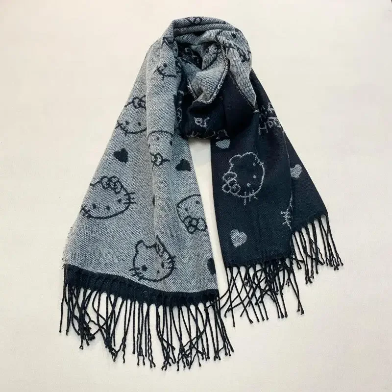 Hello Kitty Women Scarf Fashion Winter Thin Shawls Cute Lady Hijab Stoles Long Scarves Kawaii Female Foulard Thick Blanket Gifts