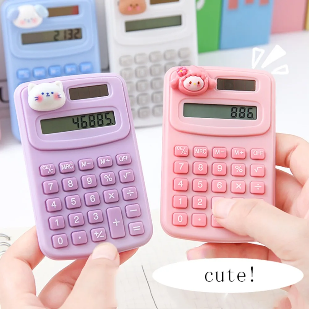 8 Digits Cute Mini Portable Digit Calculator Cartoon Animal Small Cartoon Cute Calculator Candy Color Kawaii Do Office Work