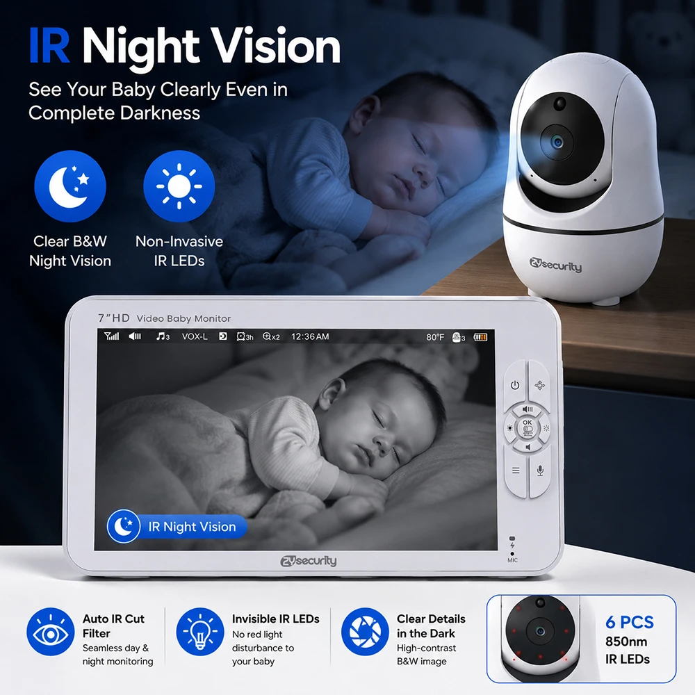 7 Inch HD Split Screen Baby Mo - đánh giá và giá Baby Monitor Split Screen