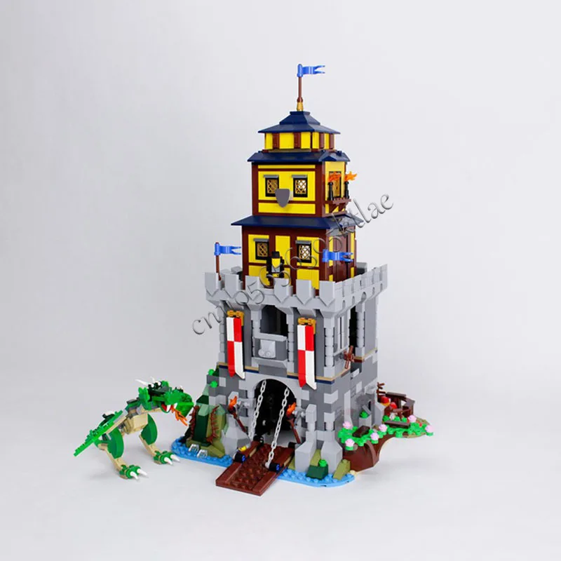 Gorący zestaw 1388 elementów MOC-31120 Średniowieczny Zamek Alternatywna Konstrukcja Modułowy Model Architektoniczny Klocki Zabawka do Składania Prezent na Boże Narodzenie