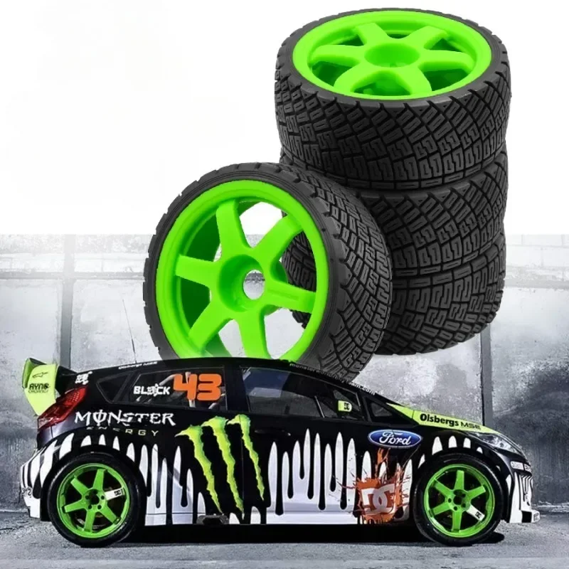 

1/7 1/8 RC Car Tires & Rims Set for ARRMA TRX4 Redcat - 100mm OD 40mm Wide 17mm Hex Unbonded Wheels for WRC KM Citroen C3 WR8
