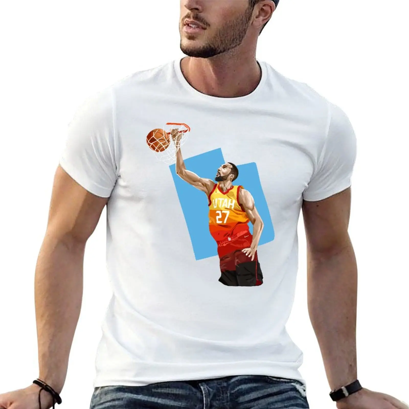 

Rudy Gobert T-Shirt t shirts for man graphic vintage anime t shirts oversize T-Shirt
