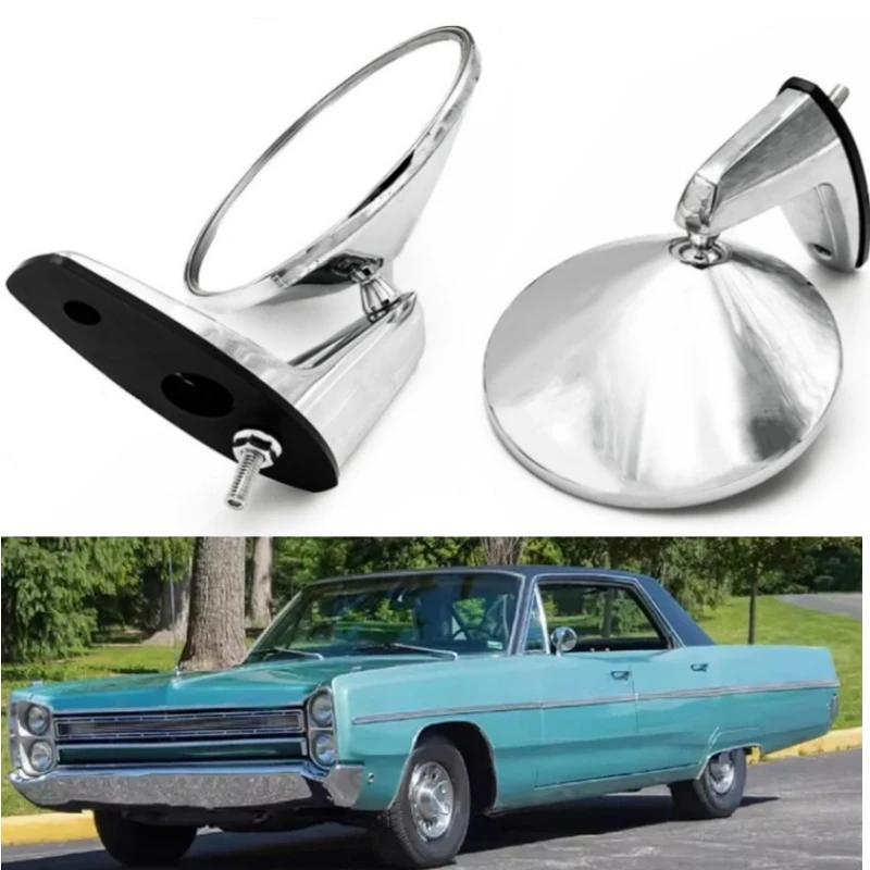 

1 Pair Chrome Manual Folding Rearview Mirrors 3685955 Circular Exterior Side Fit for Impala Nova 2802834